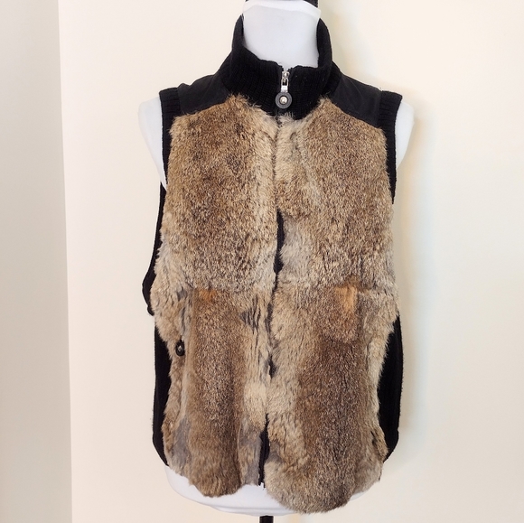 Jamie Sadock genuine rabbit ribbed knit sweater vest, size Large. - Picture 3 of 12